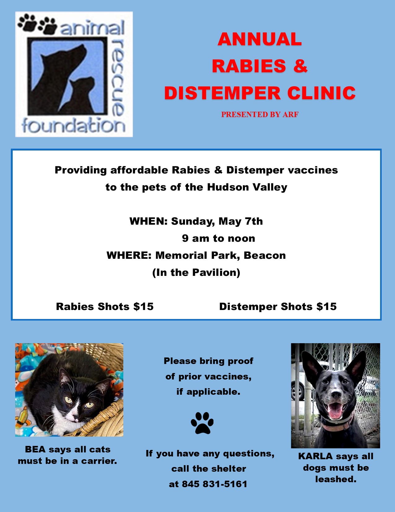 2023Annual Rabies and Distemper Clinic ARF Beacon